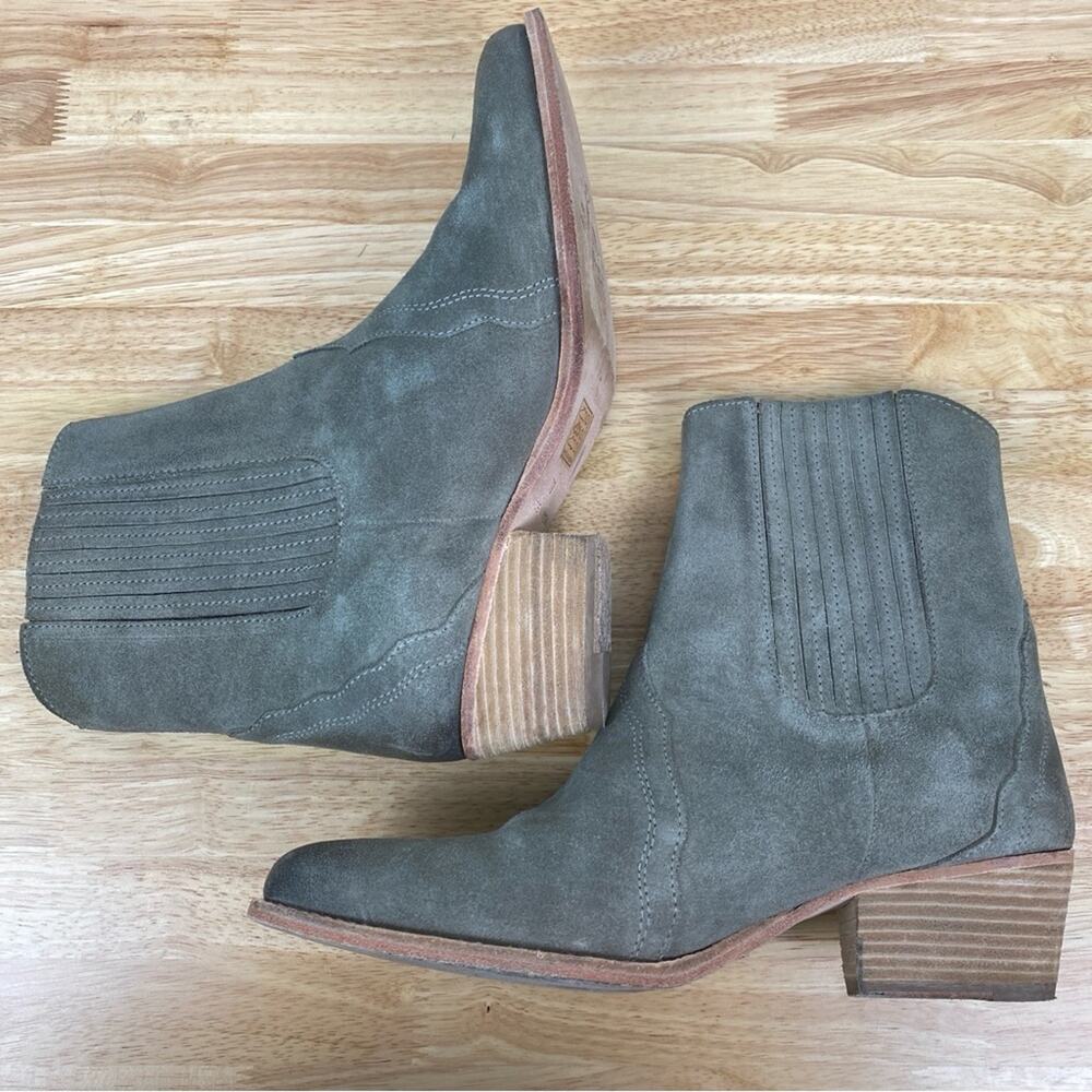 Free People Beige Gray New Frontier Chelsea Western Cowboy Boots Sz.39(US 8.5) - Picture 9 of 14